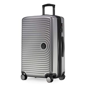 Hauptstadtkoffer Mitte Valise Rigide de Taille Moyenne, TSA, 4 Roulettes, Bagage en Soute avec Extension de Volume de 8 Cm, 68 Cm, 88 L, Argent Mat - Publicité