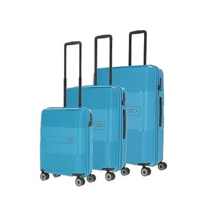 travelite set de valises à 4 roues, 3 pièces, coque dure, tailles L/M/S avec serrure TSA, série de bagages WAAL : trolleys stables avec doublure intérieure recyclée - Publicité