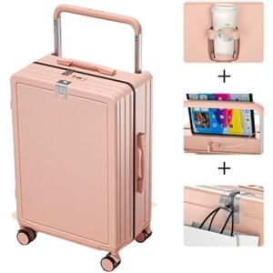 DOFFO Valise à roulettes multifonctionnelle, Grande capacité, Valise à roulettes à la Mode et Robuste, boîte de Mot de Passe Pratique et économique pour Les Voyages, Les étudiants (Dogwood Pink 22) - Publicité