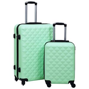 vidaXL Ensemble de Valises Rigides 2 pcs Bagages à roulettes de Voyage Sac de Valise Trolley de Voyage Chariot de Bagages Menthe ABS - Publicité