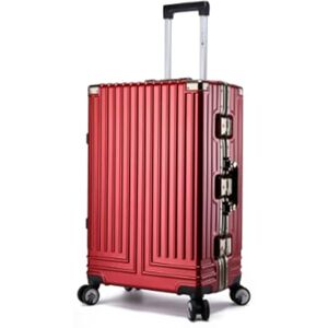 DOFFO Valise Trolley Verticale À Cadre en Aluminium De Grande Capacité, Résistante À l'usure Et Pratique pour Les Étudiants, Boîte De Mot De Passe Personnalisée (Passionate Red 26) - Publicité