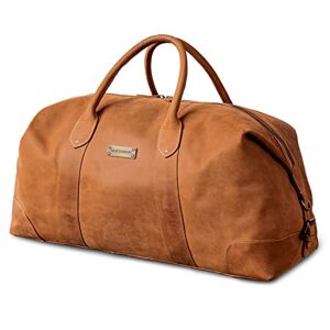 DRAKENSBERG Sac De Voyage Cuir 'David' Grand Sac Weekend Homme, Fait Main, Extensible, Design Safari Vintage, 60L Marron-Cognac, - Publicité