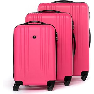 FERGÉ Set de 3 valises rigides à 4 roulettes Marseille   Lot de 3 Trolley Voyage   Ensemble de Bagages Pink - Publicité