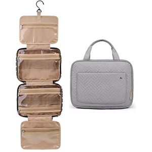 Bagsmart Trousse de toilette de voyage avec crochet de suspension Résistant à l'eau Pour accessoires, shampooing, articles de toilette, gris (gris) - Publicité