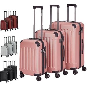 AREBOS Premium Valise de Voyage à roulettes Rigide M L XL Valise de Transport   Or Rosé   Ensemble de valises M + L + XL - Publicité