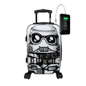 TOKYOTO Valise Trolley Rigide pour Enfants Garçons 55x35x20 55x40x20 cm/Valise Bagage Sac de Voyage avec Serrure TSA, Valise prête à Charger Les Portables, Connexion USB White Soldier - Publicité