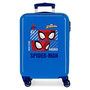 Marvel Spiderman Hero Valise de Cabine Bleue 38 x 55 x 20 cm Rigide ABS Fermeture à Combinaison latérale 34 kg 2 kg 4 Roues Doubles Équipement à Main - Publicité