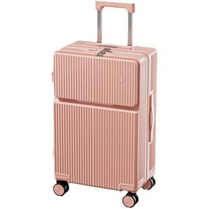 KJHYYPP Valise à roulettes rigide multifonction, double roulettes, serrure TSA, interface de charge USB, pour loisirs/affaires, rose, 86 cm - Publicité