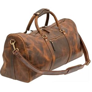 Orbit Art Gallery Sac de sport marron foncé, sac de sport de voyage pour homme, sac de sport en cuir, sac de week-end, sac à main en cuir 55,9 cm, marron, Sac à main - Publicité