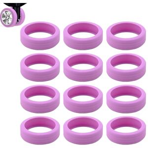 DMNQ Lot de 12 Protection Roue Valise Enjoliveurs De Roue pour Bagages Housse De Roue De Bagage en Silicone en Silicone Housses De Valise Violet Vif - Publicité