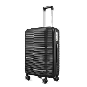 ASHSDI Valise à roulettes Valise Indestructible Rigide Extensible Spinner avec Serrure TSA 20/24/28in Valise Soute Avion (Color : Black, Size : 20in) - Publicité