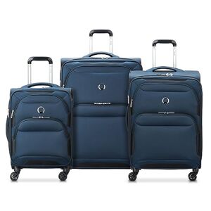 DELSEY PARIS Sky Max 2.0 Set de 3 valises Souples 55cm/ 68,5cm/ 79cm Bleu - Publicité