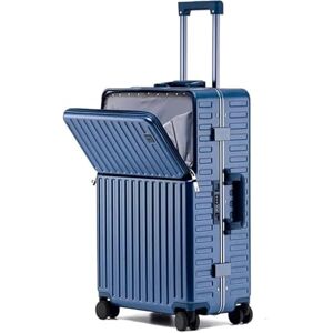 NICRX Bagage Valises à roulettes avec Port USB, Bagage de Chargement, Serrure TSA, Bagage à Main for Voyage d'affaires, valises de Grande capacité Résistant aux Chocs (Color : Blue, Size : 24inch) - Publicité