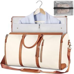 ROSSOM Sac de Sport Homme Femme, Sac de Voyage et Sac à Main, Sac de Fitness en Plein air Grande capacité Pliable étanche Gym Duffle Bag Hommes Femmes pour Voyages, Week-End (L,Beige) - Publicité