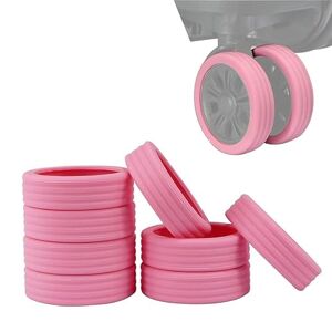 EHOTER 8 Pièces Housse De Protection pour roulettes De Bagages Couverture Valise à Bagages Protection Silencieuse en Silicone Accessoires Bagages pour La Plupart des Bagages (Rose) - Publicité