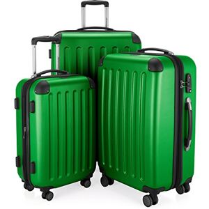 HAUPTSTADTKOFFER Spree Set de 3 valises, Bagages rigides, ABS, TSA, extensible, extra léger, 4 roues, (S M & L), Vert - Publicité