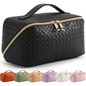 Bestash Trousse de Toilette Femme Grande Capacité,Portable Trousse de Maquillage Femme Voyage,ÉTanche Trousse à Maquillage Rangement Toilette avec PoignéE et SéParateur (Noir éLéGant) - Publicité