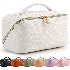 Bestash Trousse de Toilette Femme Grande Capacité,Portable Trousse de Maquillage Femme Voyage,ÉTanche Trousse à Maquillage Rangement Toilette avec PoignéE et SéParateur (Abricot CréMeux) - Publicité