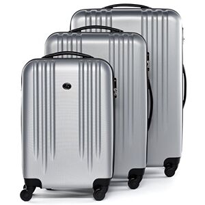 FERGÉ Set de 3 valises rigides à 4 roulettes Marseille   Lot de 3 Trolley Voyage   Ensemble de Bagages Argent - Publicité