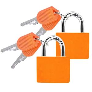 LeFeirr Cadenas Valise avec Clés  Bagages Petit Serrures à Bagages pour Sacs de Casier de Gym de Voyage Valises de Vacances, Lot de 2, Orange - Publicité