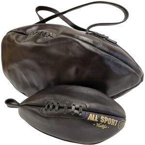 ALL SPORT VINTAGE - Black Duo Homme Sac Week-End + Trousse de Toilette Cuir de Vachette Cousu Main Marque Française - Publicité