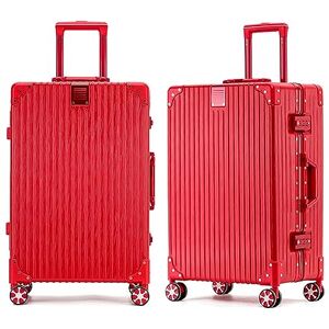 SUCADA Valise à roulettes, Bagage à Cadre en Aluminium avec Serrure TSA, Valise Extensible latérale Rigide avec Port USB (Red 26 inches) - Publicité