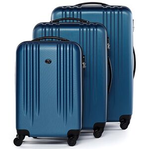 FERGÉ Set de 3 valises rigides à 4 roulettes Marseille   Lot de 3 Trolley Voyage   Ensemble de Bagages Bleu - Publicité