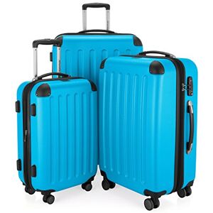 HAUPTSTADTKOFFER Spree Set de 3 valises, Bagages rigides, ABS, TSA, extensible, extra léger, 4 roues, (S M & L), Bleu Cyan - Publicité