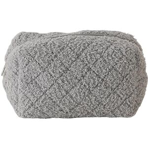 ALINUOYQ Trousse de maquillage matelassée ry Lar Coquette esthétique mignonne couleur unie pour femme, gris, Décontracté - Publicité