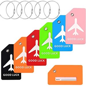 HCSSZ Étiquette Bagage, 6 Pièce Étiquette Valise Avion silicone Etiquettes Pour Bagages, Étiquette de Voyage pour Valise Pour Marquer, Valises, Sacs, Animaux De Compagnie (6 Couleurs) - Publicité