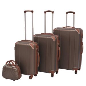 91194 vidaXL Ensemble de valises à roulettes quatre pièces couleur café - Publicité