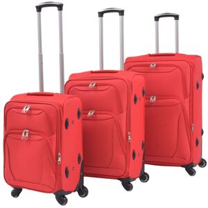 91316 vidaXL Jeu de valises souples 3 pcs Rouge - Publicité