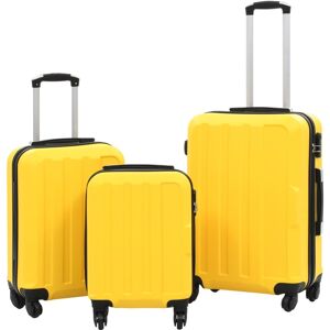 91876 vidaXL Valise rigide 3 pcs Jaune ABS - Publicité