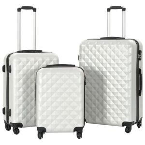 91887 vidaXL Valise rigide 3 pcs Argenté brillant ABS - Publicité