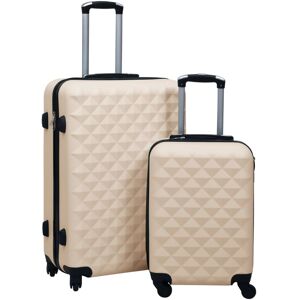 92431 vidaXL Ensemble de valises rigides 2 pcs Doré ABS - Publicité