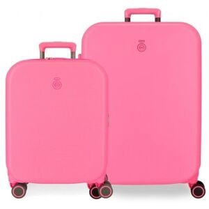 Enso unisex. 9629525 Annie set de valises à parois rigides 55 - 70 cm fuchsia (OSFA), Casuel, Rose, ABS/Polycarbonate, Big, Cabine - Publicité