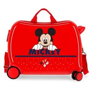 Disney unisex pour enfant. 2539831 Valise enfant Happy Mickey à roulettes multidirectionnelles rouge (OSFA), Casuel, ABS/Polycarbonate, Cabi - Publicité