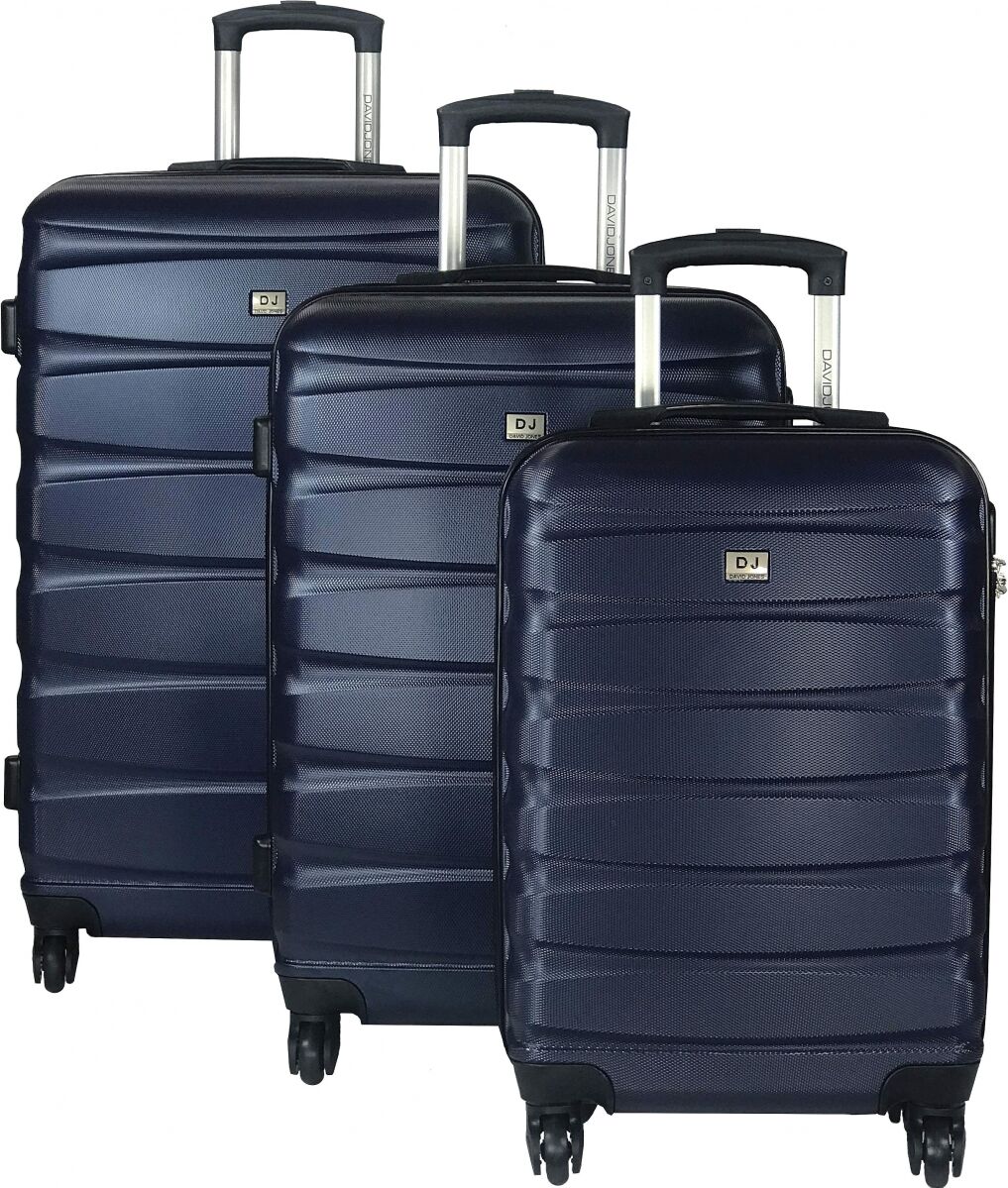 David Jones Lot 3 Valises Rigides dont 1 Valise Cabine David Jones ABS - BLEU MARINE