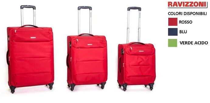 RAVIZZONI Trolley Art Ambra Colore A Scelta Misura 66x40x27 Cm ROSSO 66X40X27 CM