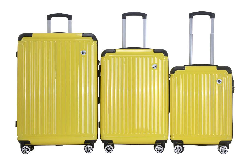 Joia Home TRIOA9622GIALLO bagaglio Set di valigie Guscio rigido Giallo Metallo, Policarbonato (PC), Poliestere