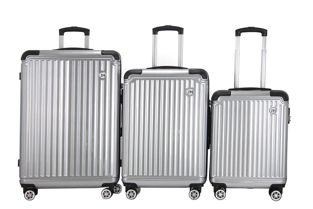 Joia Home TRIOA9622SILVER bagaglio Set di valigie Guscio rigido Argento Metallo, Policarbonato (PC), Poliestere