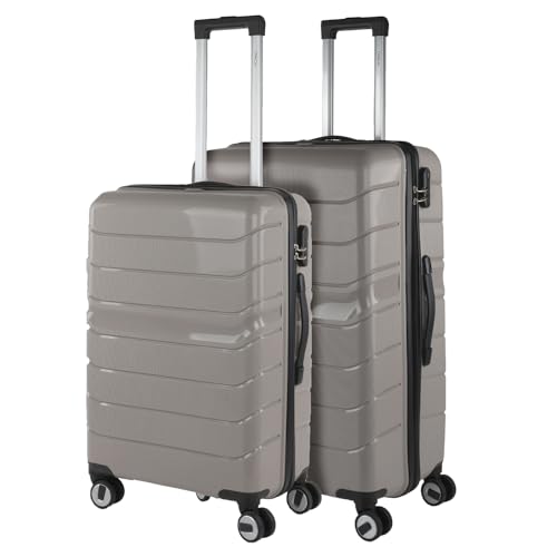 ITACA Koffer Set Koffers Set Stevige kofferset 3 stuks Reiskoffer Set. Set van 3 Trolley koffers (Handbagage Koffer, Middelgrote koffer en Grote Koffer). Kofferset Delige. Lichtgewicht, Taupe