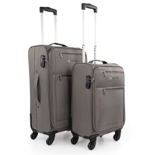 ITACA EVA Koffer Set Soft Koffers Set Stevige Kofferset 2 Stuks Suitcase Set. Set van 2 Trolley Koffers (Handbagage Koffer en Middelgrote Koffer). Trolleys Kofferset Delige, Antraciet