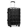 Kono Carry On Cabine Bagage Lichtgewicht ABS Hard Shell Travel Koffer Trolley met TSA Lock en 4 Spinner Wielen, Zwart, 28", onbezorgd