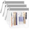 Yibang 3 STKS Clear Travel Toiletry Bags, Luchthaven Vloeibare Zak 20 x 20 cm Clear Plastic Zip Reistas, 1 L Voldoen aan de Criteria van Airport Security, Waterdichte en Lekvrije Clear Bags voor Reizen, Grijs, universeel