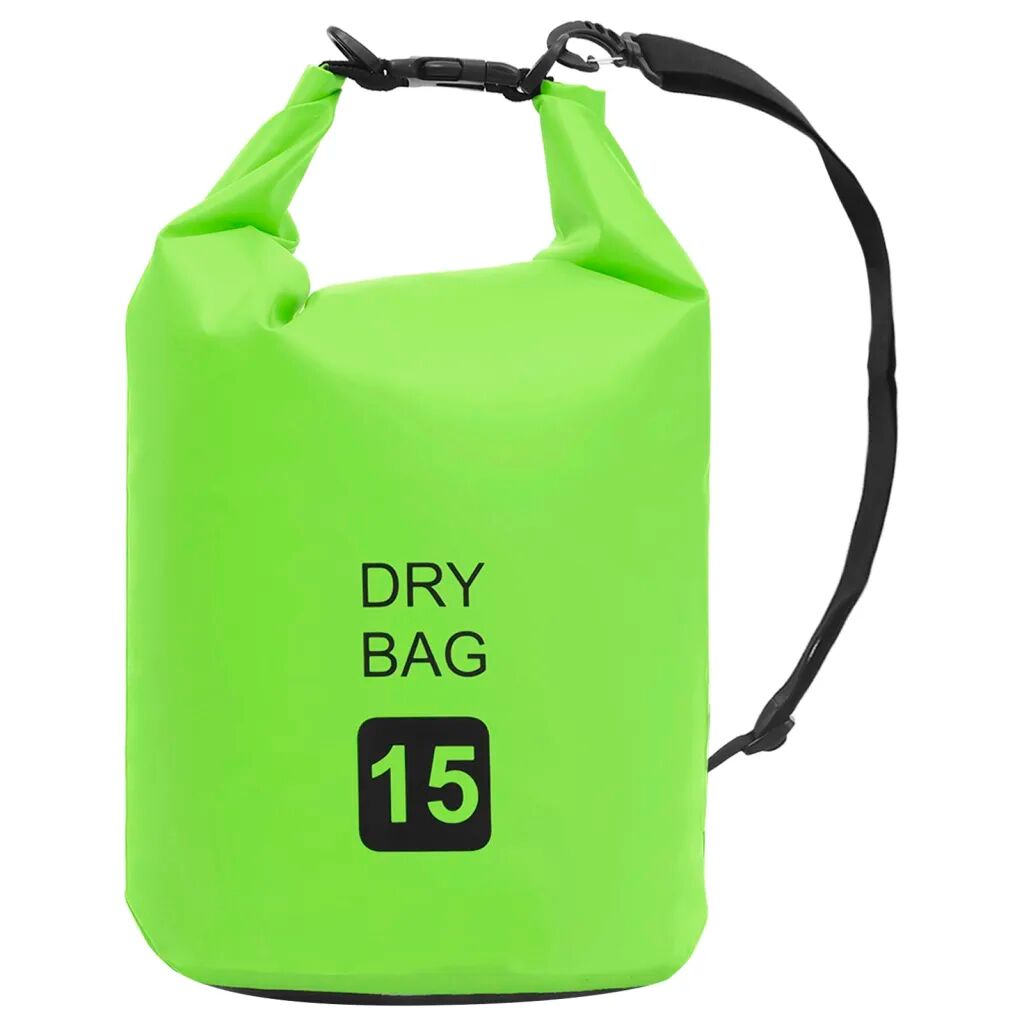 vidaXL Tørrsekk grønn 15 L PVC