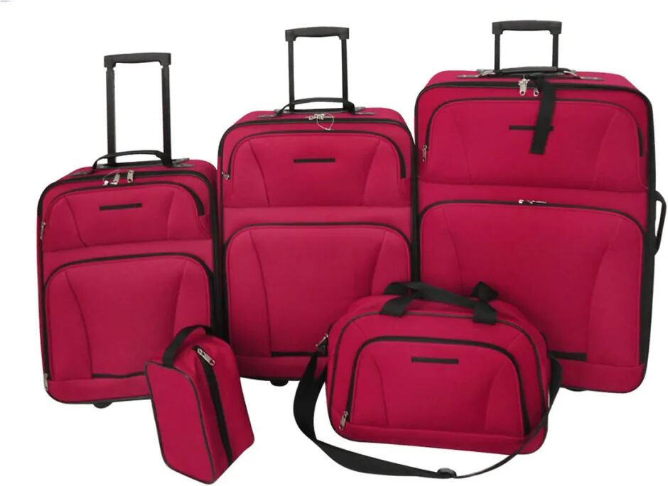 vidaXL Conjunto malas de viagem 5 pcs vermelho