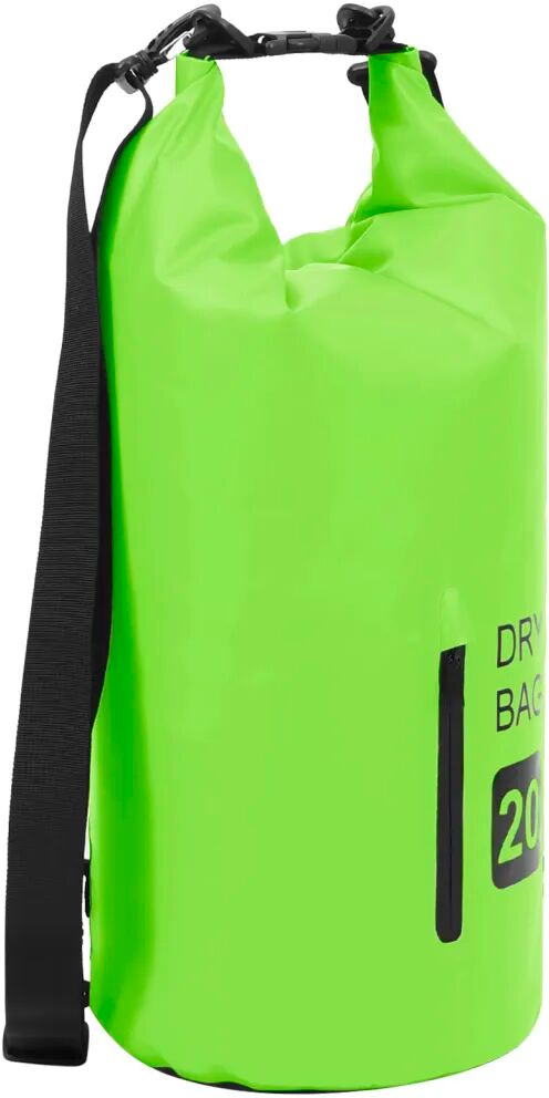 vidaXL Bolsa impermeável com fecho 20 L PVC verde