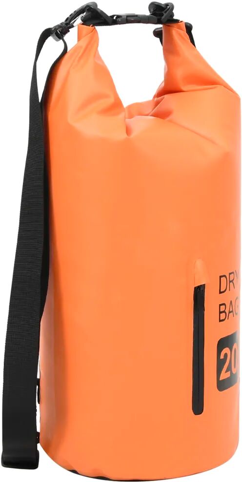 vidaXL Bolsa impermeável com fecho 20 L PVC laranja