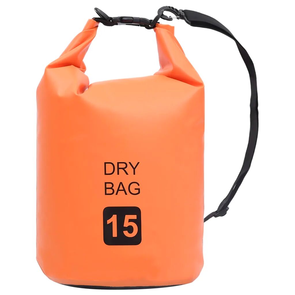 vidaXL Bolsa impermeável 15 L PVC laranja